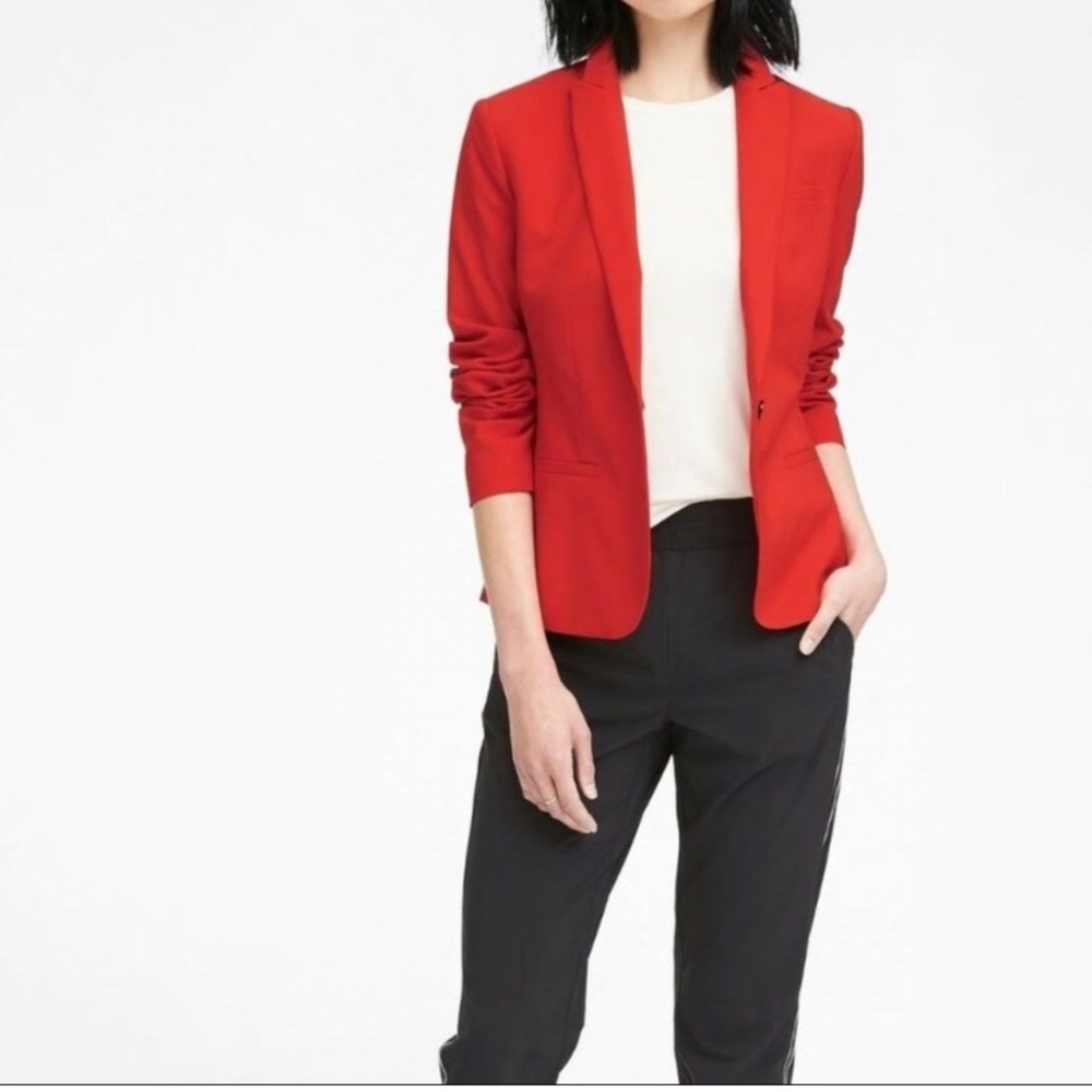 Banana Republic Women’s Blazer Bright Orange/Red Size 6
